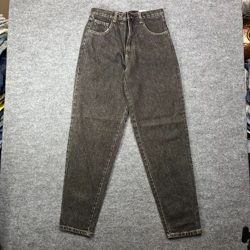 VTG Zip Code Crystal Taper Jeans Acid Wash Black Denim Heavyweight Y2K 30X33 NWT